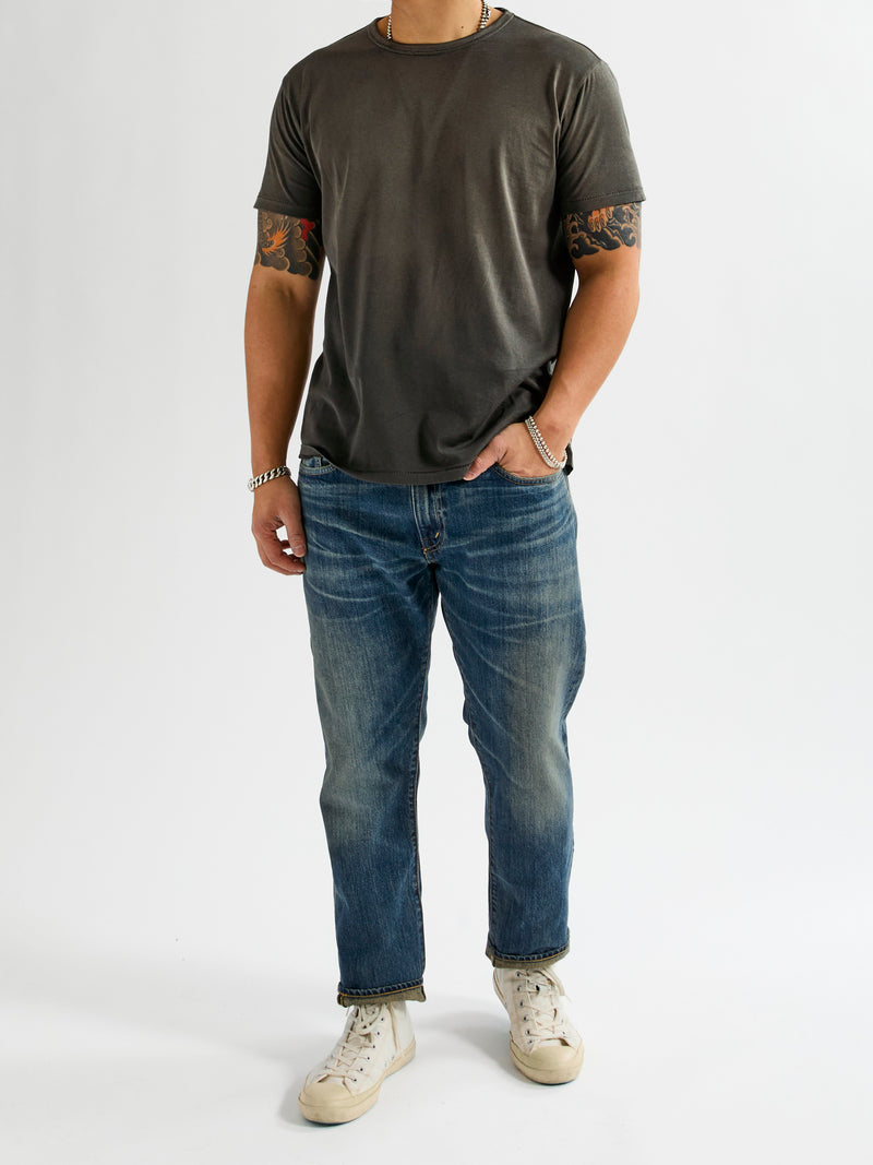 Vintage Knit T-Shirt in Squire Brown Black