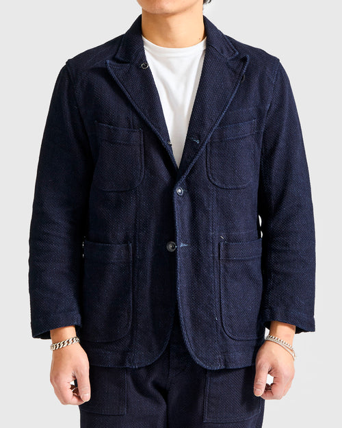 "No-Gi" Bedford Jacket in Indigo Heavyweight Sashiko