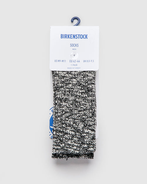 Cotton Slub Crew Sock in Black