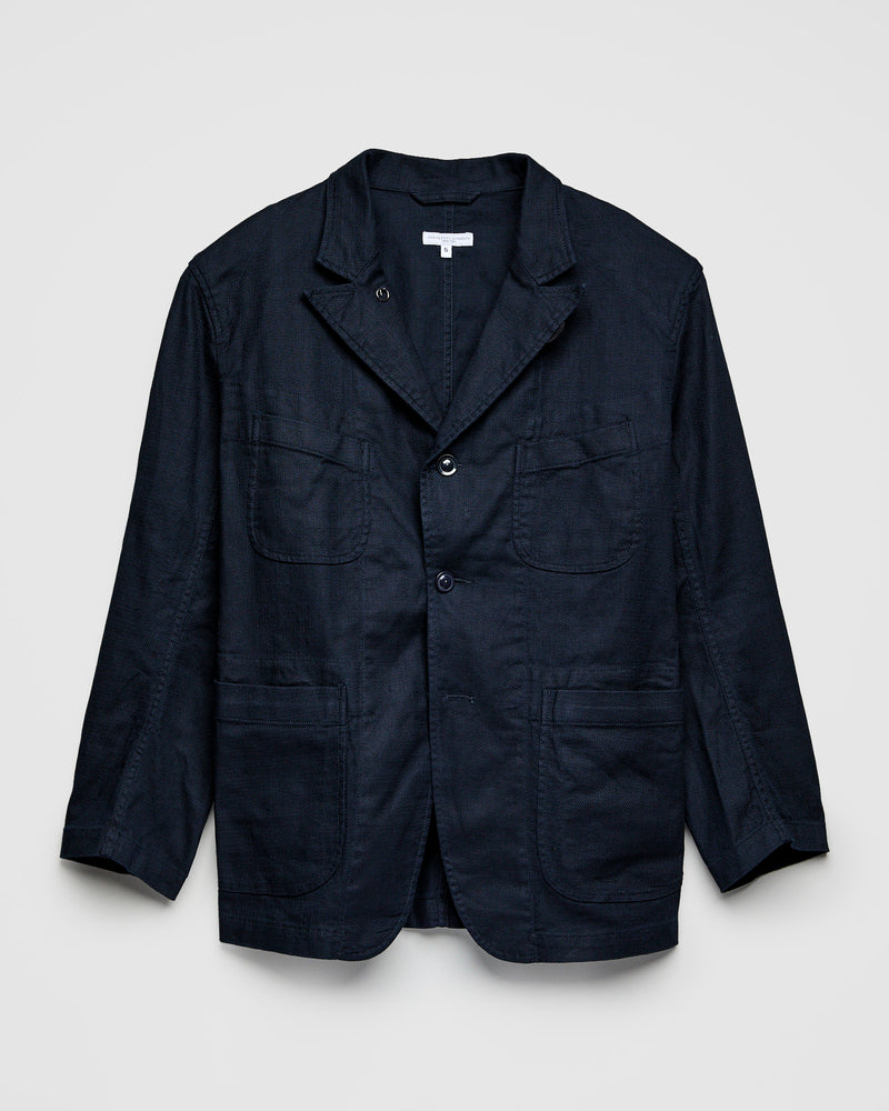 Bedford Jacket in Dark Navy Cotton Linen Java Cloth