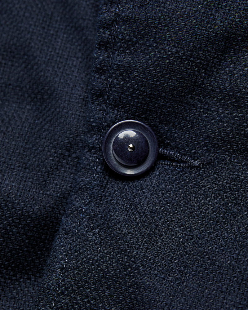 Bedford Jacket in Dark Navy Cotton Linen Java Cloth