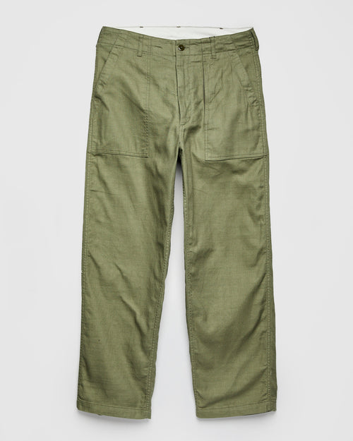Fatigue Pants in Olive Cotton Linen Java Cloth