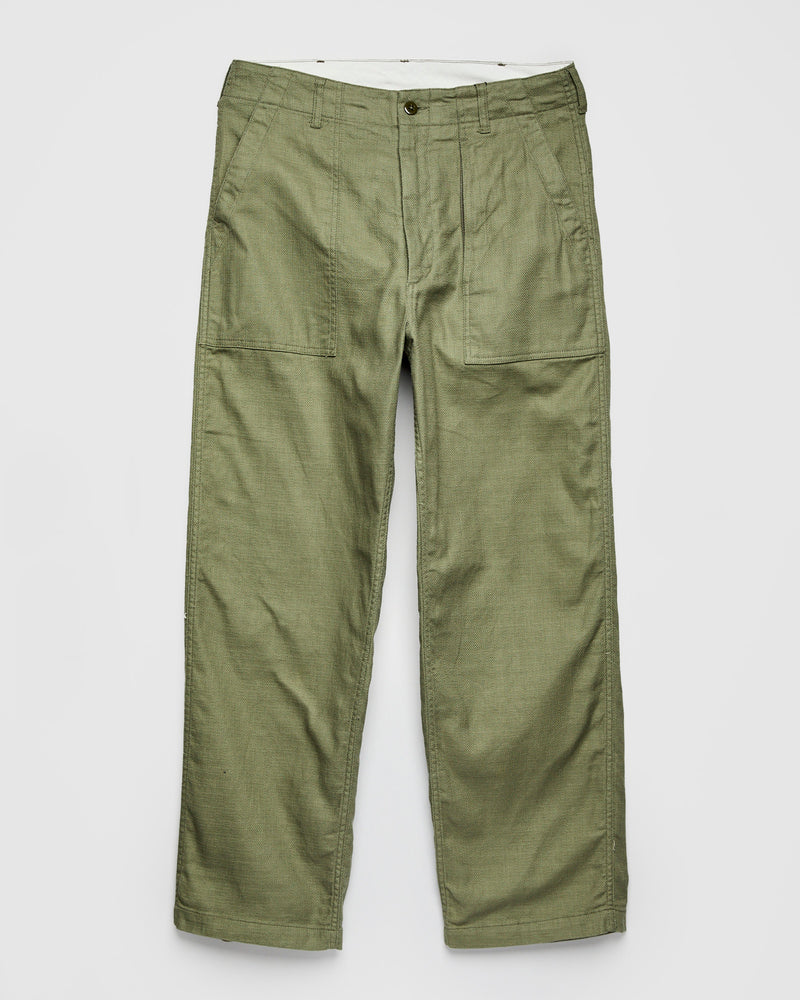 Fatigue Pants in Olive Cotton Linen Java Cloth