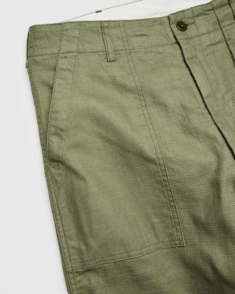 Fatigue Pants in Olive Cotton Linen Java Cloth