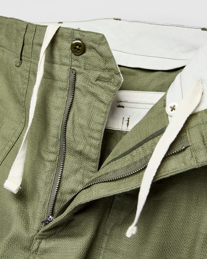 Fatigue Pants in Olive Cotton Linen Java Cloth