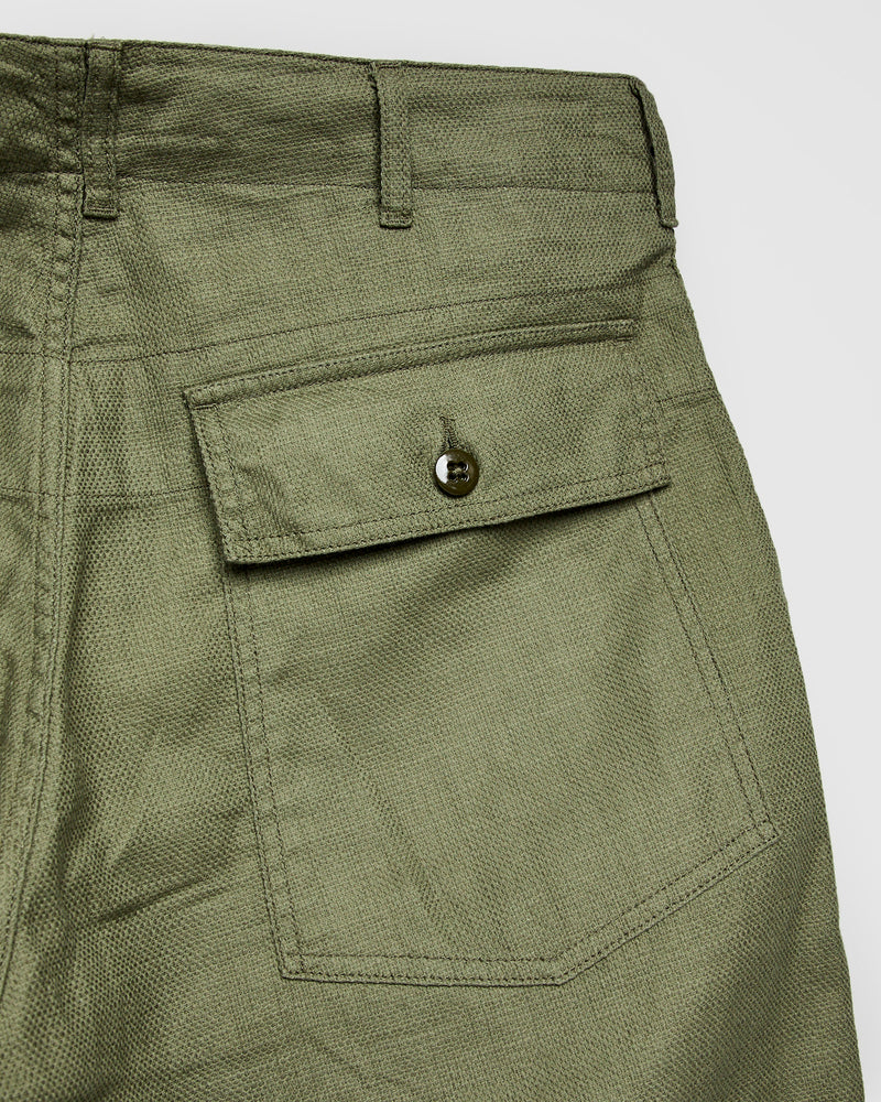 Fatigue Pants in Olive Cotton Linen Java Cloth
