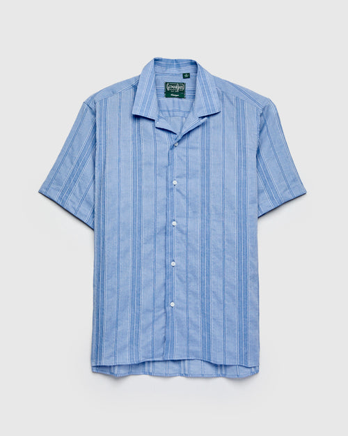 Dobby Camp Shirt in Blue