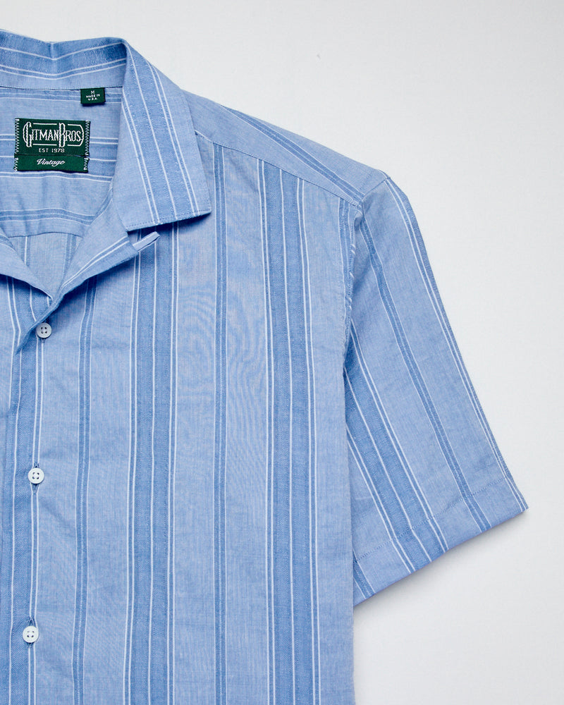 Dobby Camp Shirt in Blue