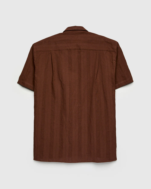 Striped Camp Shirt in Brown