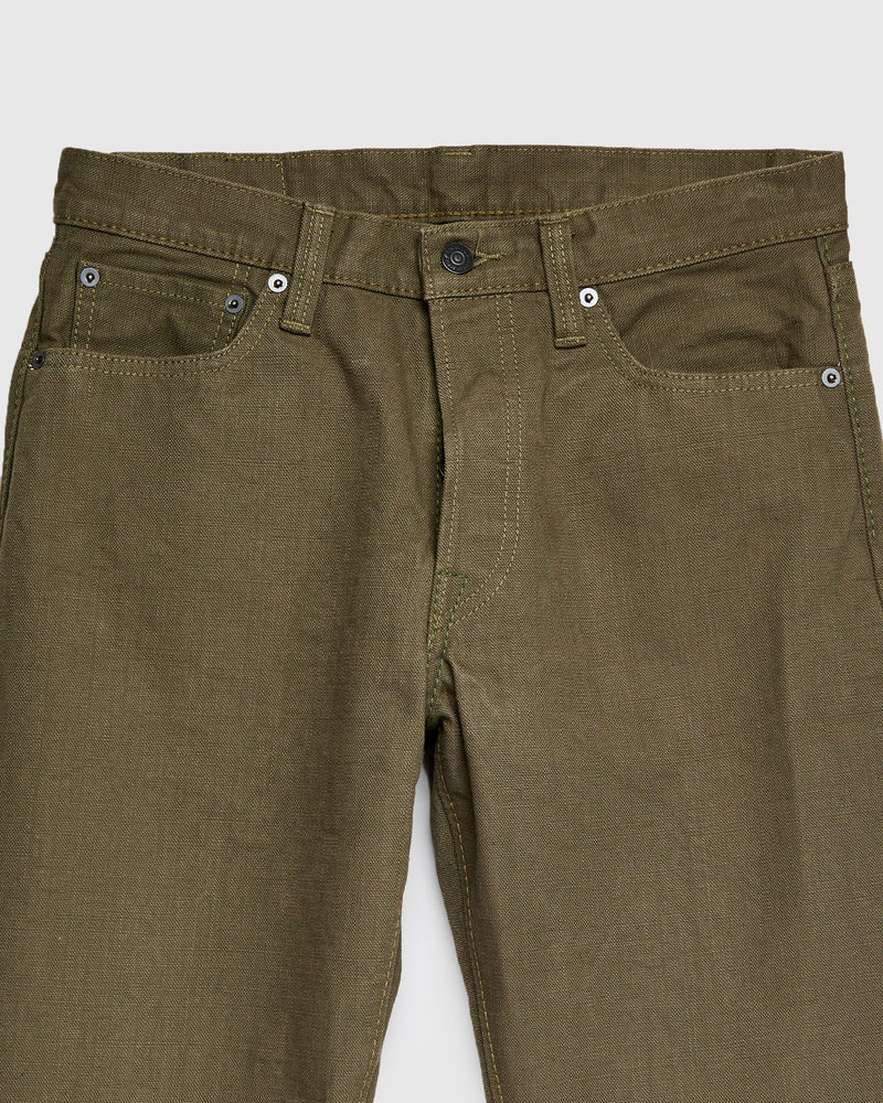 1176 Olive 13.5oz Duck Canvas Pants - Regular Straight