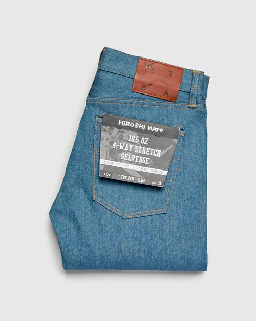 "Old Blue Raw" 10.5oz Indigo Stretch Selvedge Denim - Pen Slim