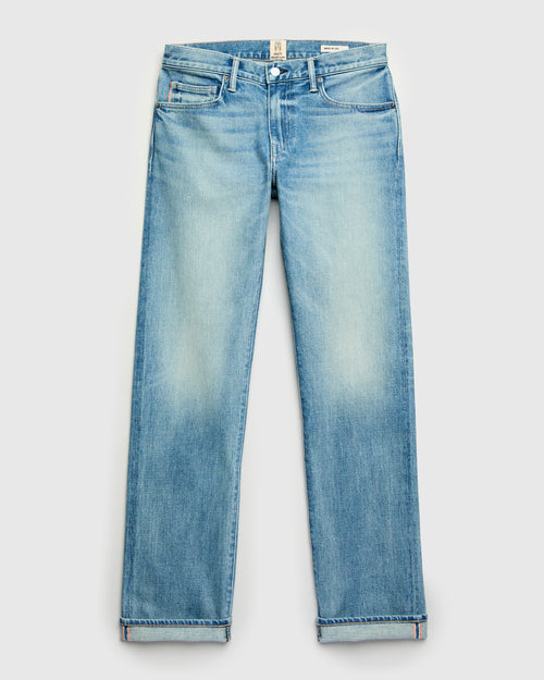 "Julian" 14oz Washed Indigo Stretch Selvedge Denim - Hammer Straight