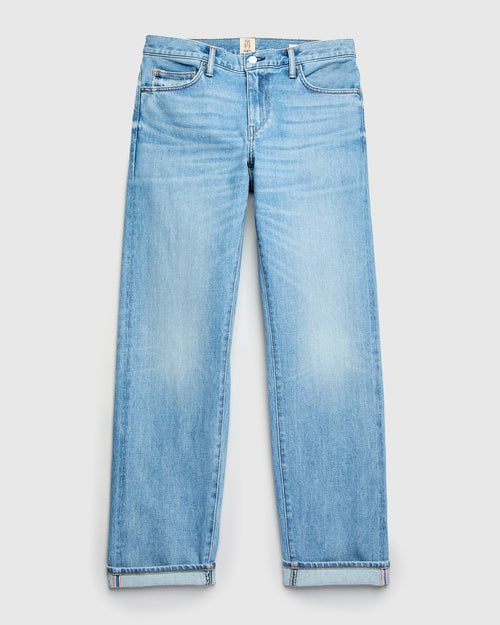 "Vinnie" 14oz Washed Indigo Stretch Selvedge Denim - Barrel Wide Straight