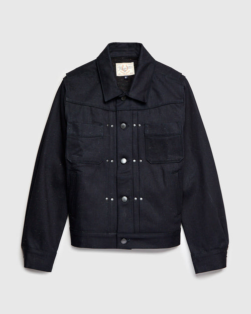 RJ-1 "10 Year" 14oz Selvedge Denim Riders Jacket in Raw Fleck