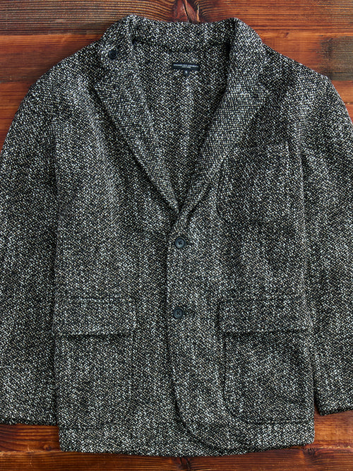 Homespun Loiter Jacket in Brown Black Wool