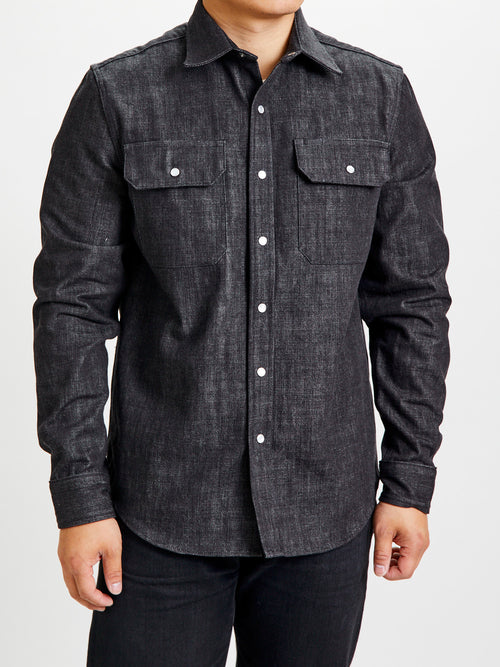 Drover Overshirt in Slate Denim