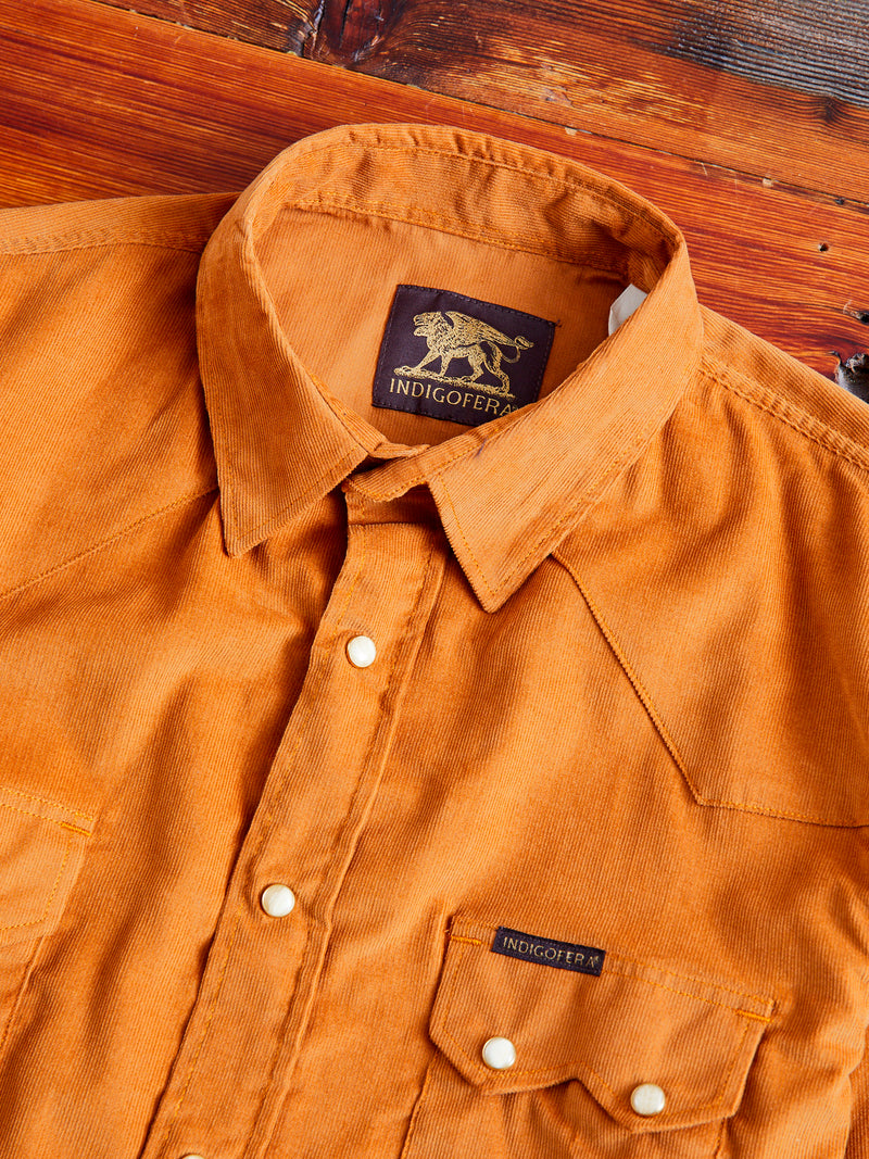 Corduroy Dollard Western Shirt in Beige