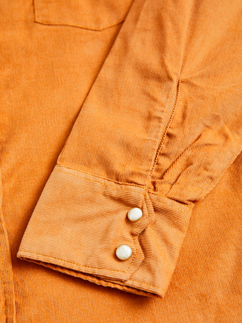 Corduroy Dollard Western Shirt in Beige