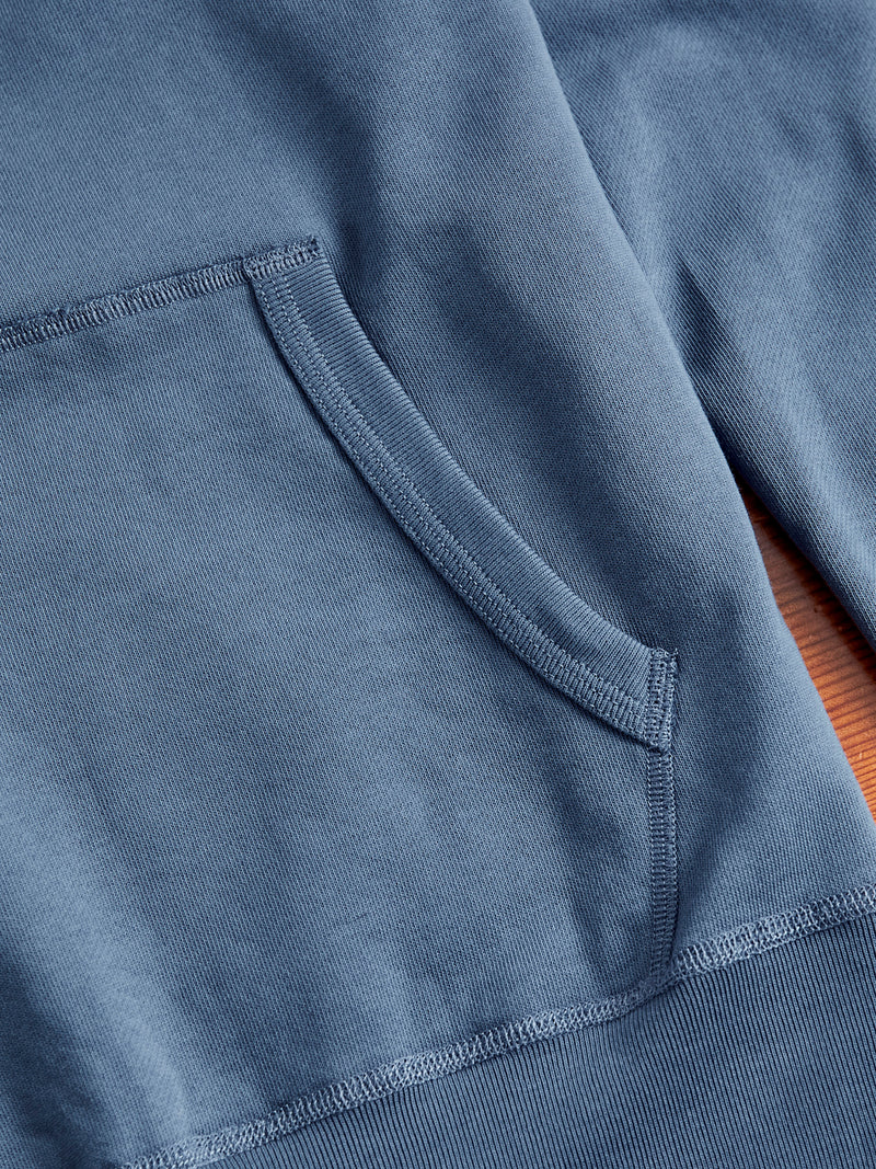 Lightweight Pullover Hoodie in Washed Blue