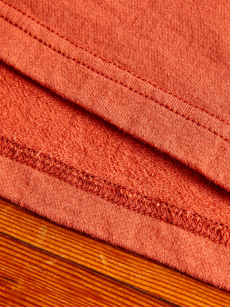 "Ranji" Inlay Loopwheel T-Shirt in Orange Red