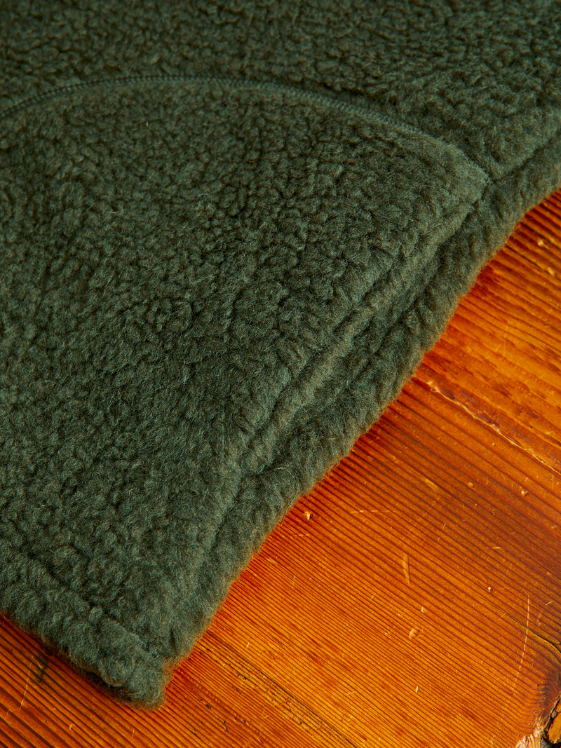 Stand Collar Boa Fleece Vest in Forest