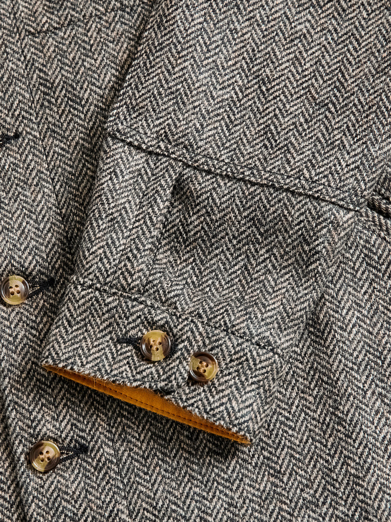 Crissman Overshirt in Black & Natural Herringbone