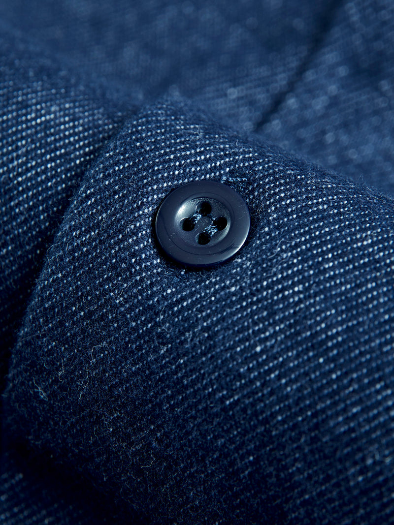 Classic Shirt in Indigo Cotton Denim Flannel