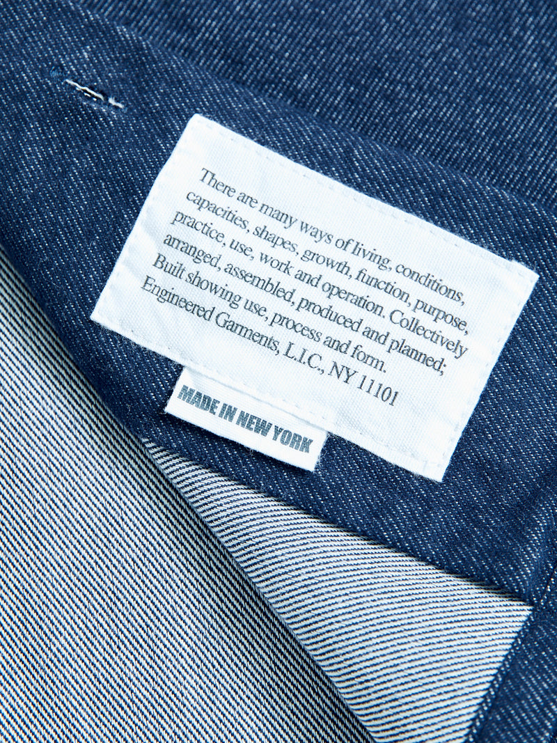 Classic Shirt in Indigo Cotton Denim Flannel