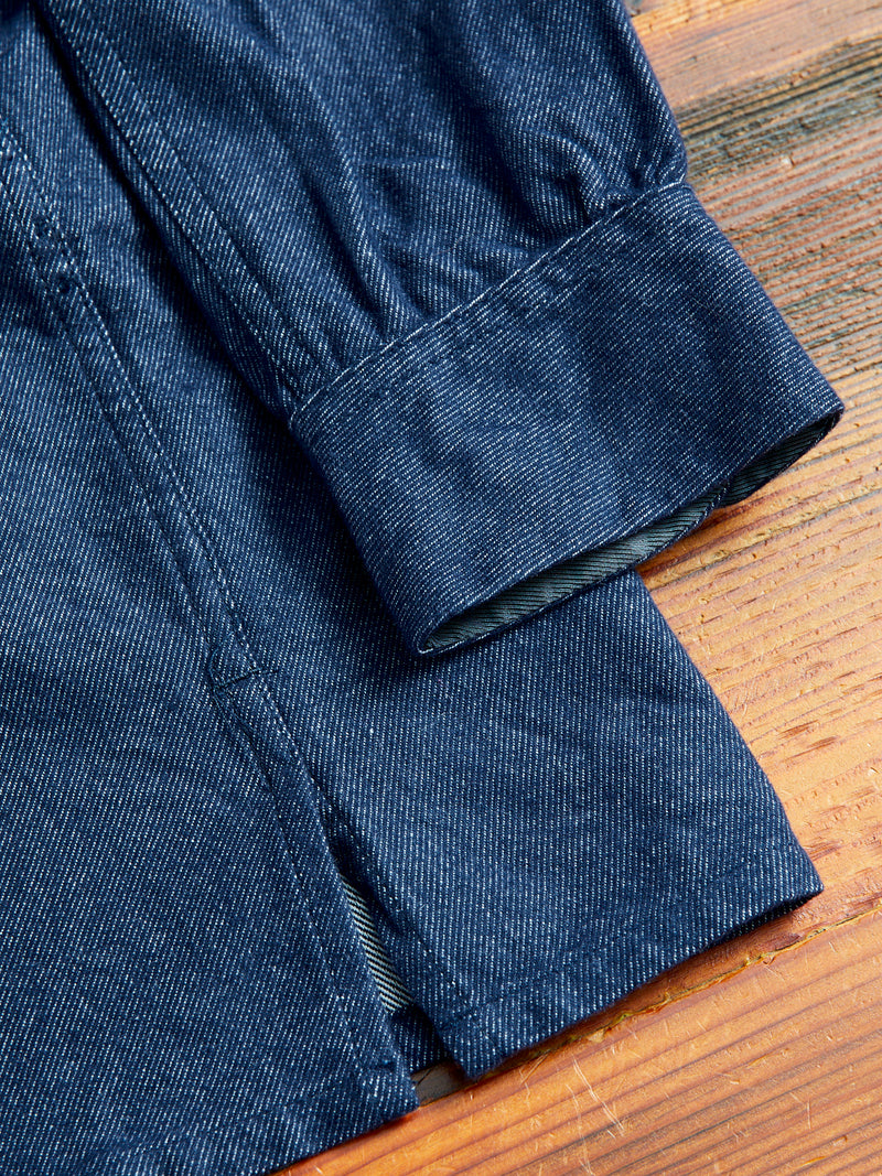 Classic Shirt in Indigo Cotton Denim Flannel