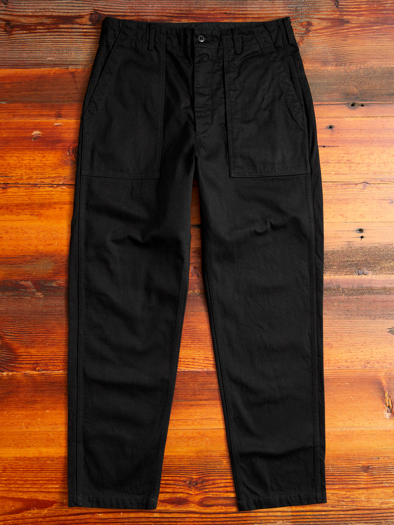 Fatigue Pants in Black Cotton Bull Denim