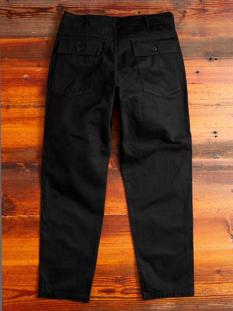 Fatigue Pants in Black Cotton Bull Denim