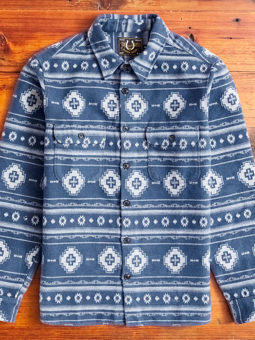 Benson Flannel Work Shirt in Blue Southwest