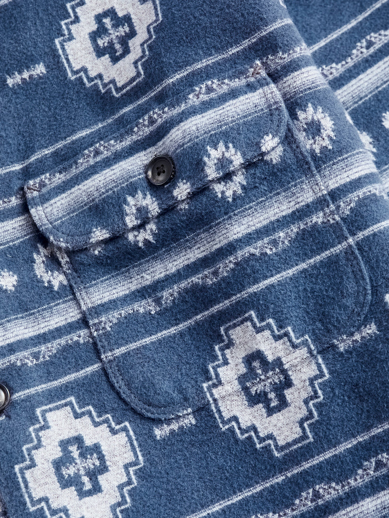 Benson Flannel Work Shirt in Blue Southwest
