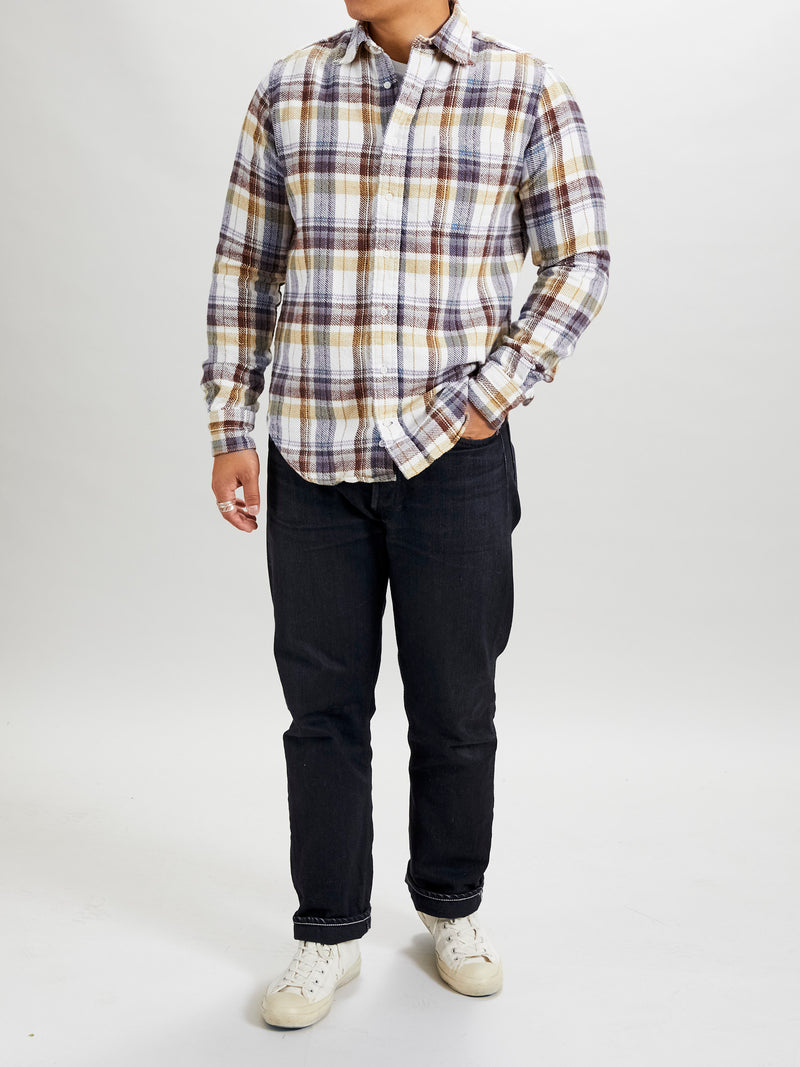 Brushed Triple-Yarn Flannel in White
