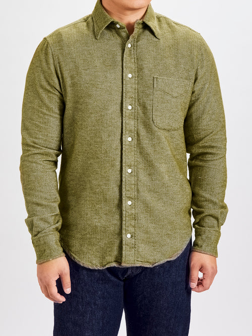 Herringbone Flannel in Olive