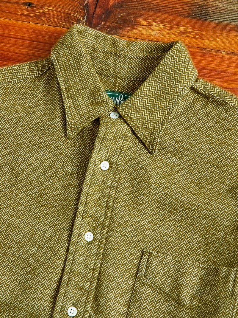 Herringbone Flannel in Olive