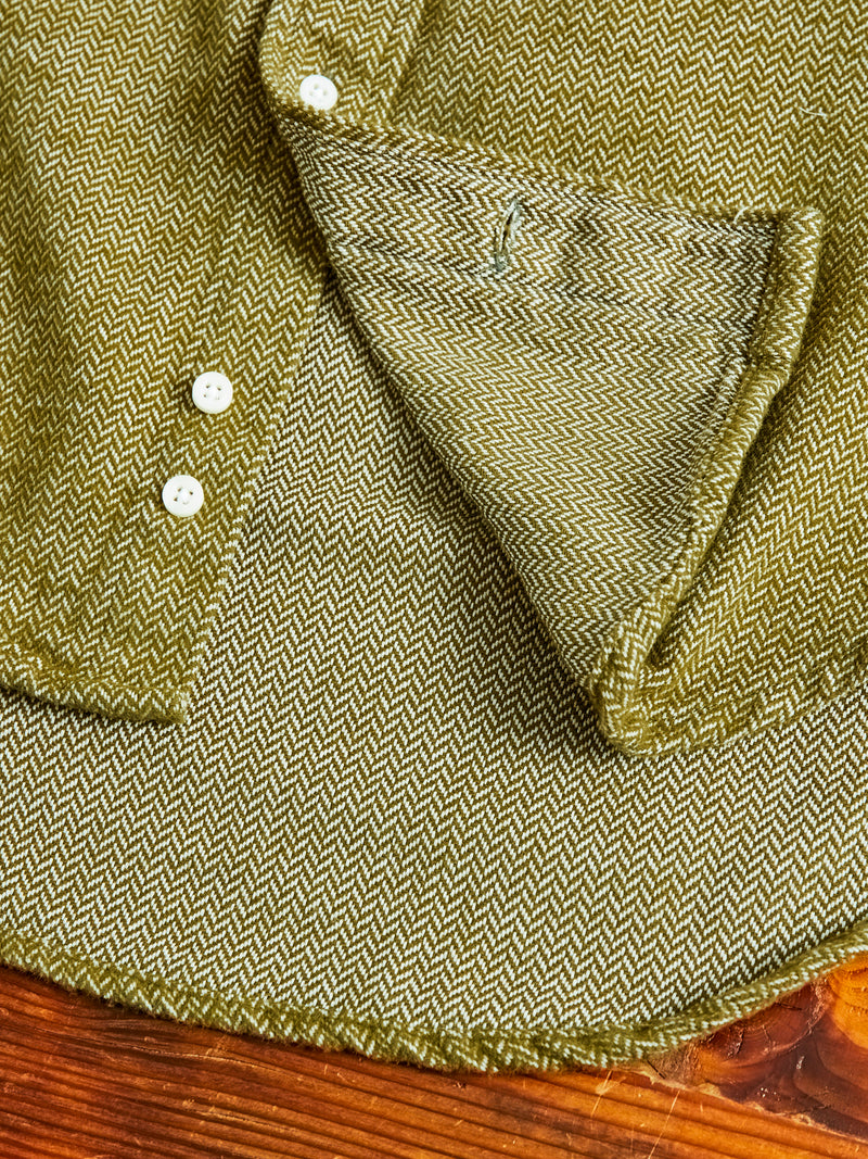Herringbone Flannel in Olive
