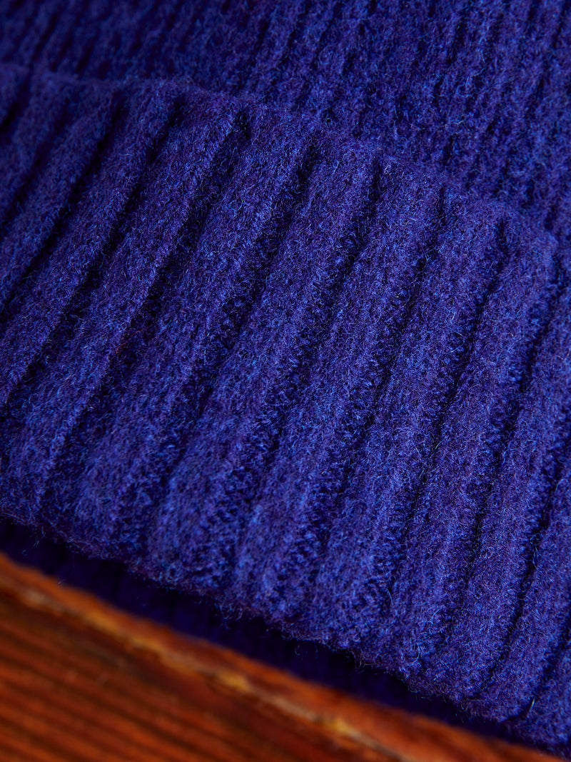 "King Jammy" Wool Beanie in Cobalt Love