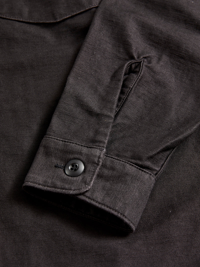 US Army Fatigue Shirt in Black Stone