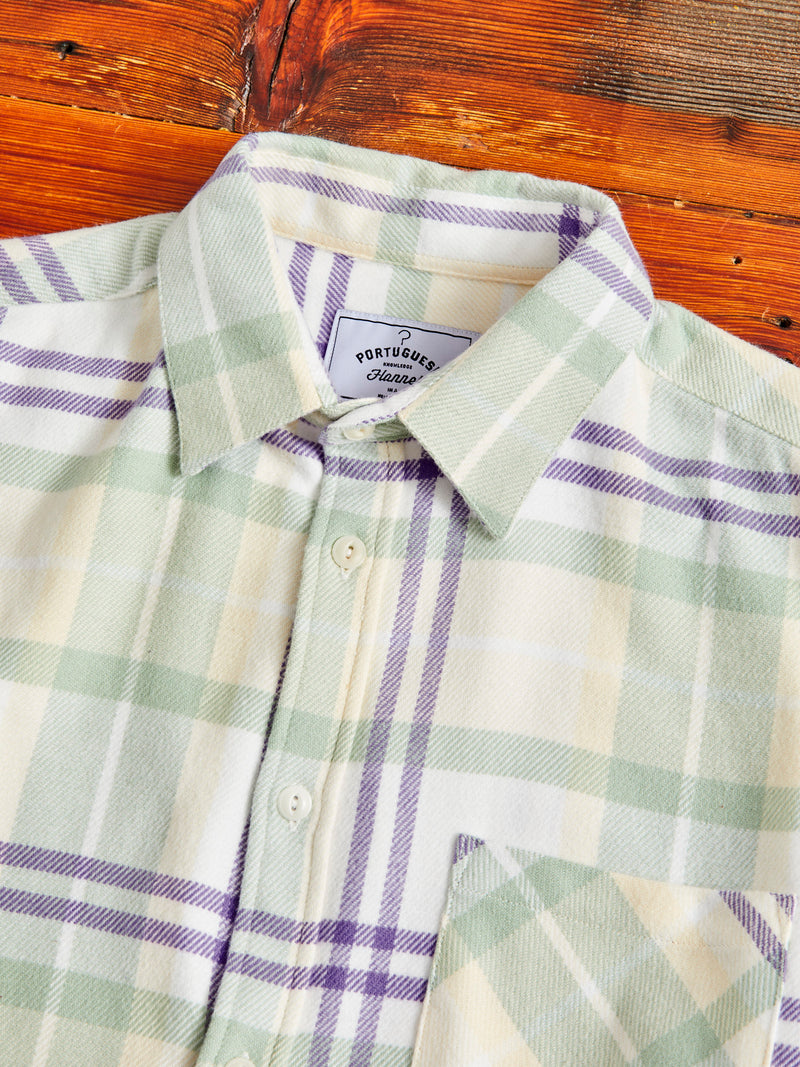 Lavanda Plaid Button-Up Shirt in Seamoss