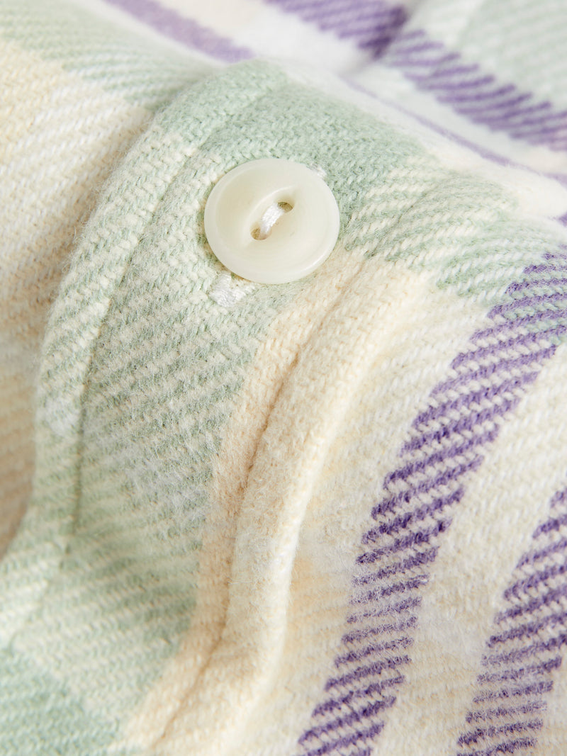 Lavanda Plaid Button-Up Shirt in Seamoss