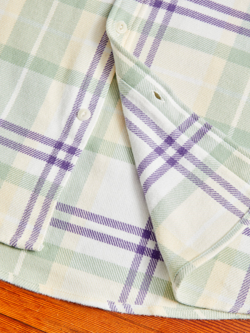 Lavanda Plaid Button-Up Shirt in Seamoss