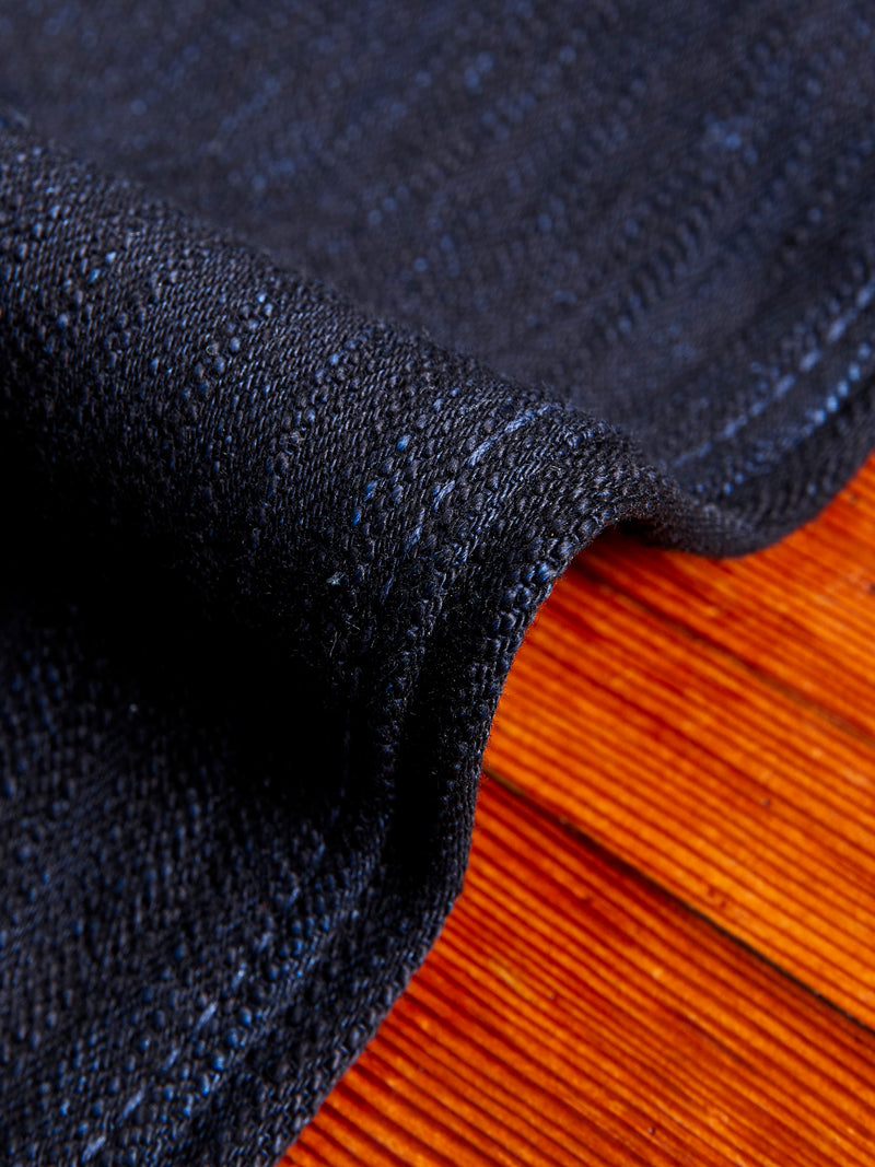 1167-WID 13oz Rinsed Stretch Double Indigo Selvedge Denim - Relaxed Tapered Fit