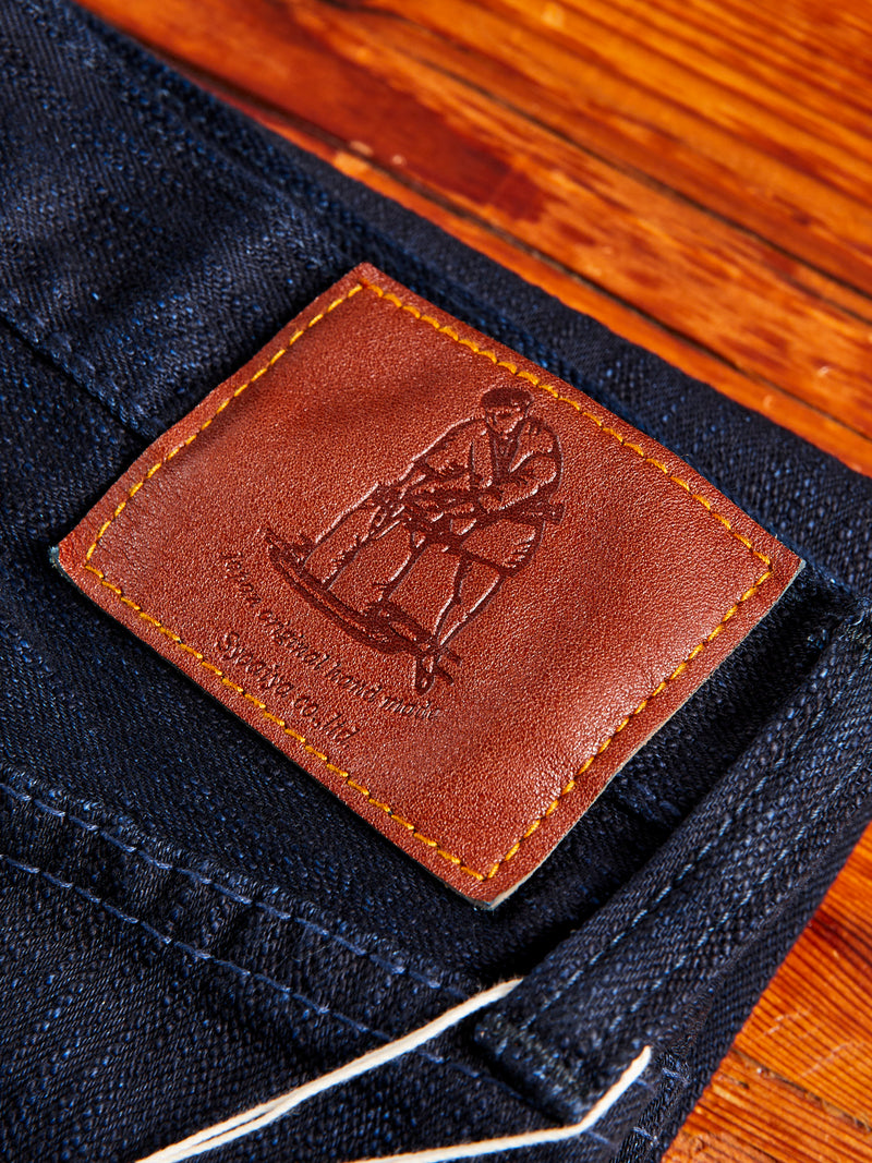 1167-WID 13oz Rinsed Stretch Double Indigo Selvedge Denim - Relaxed Tapered Fit