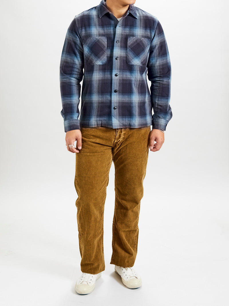 Jaspé Twill Camp Workshirt in Black/Blue