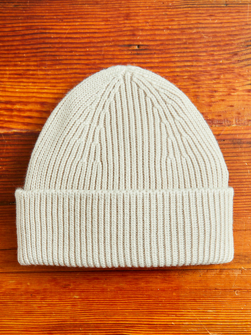 Merino Wool Watch Cap Beanie in Dune