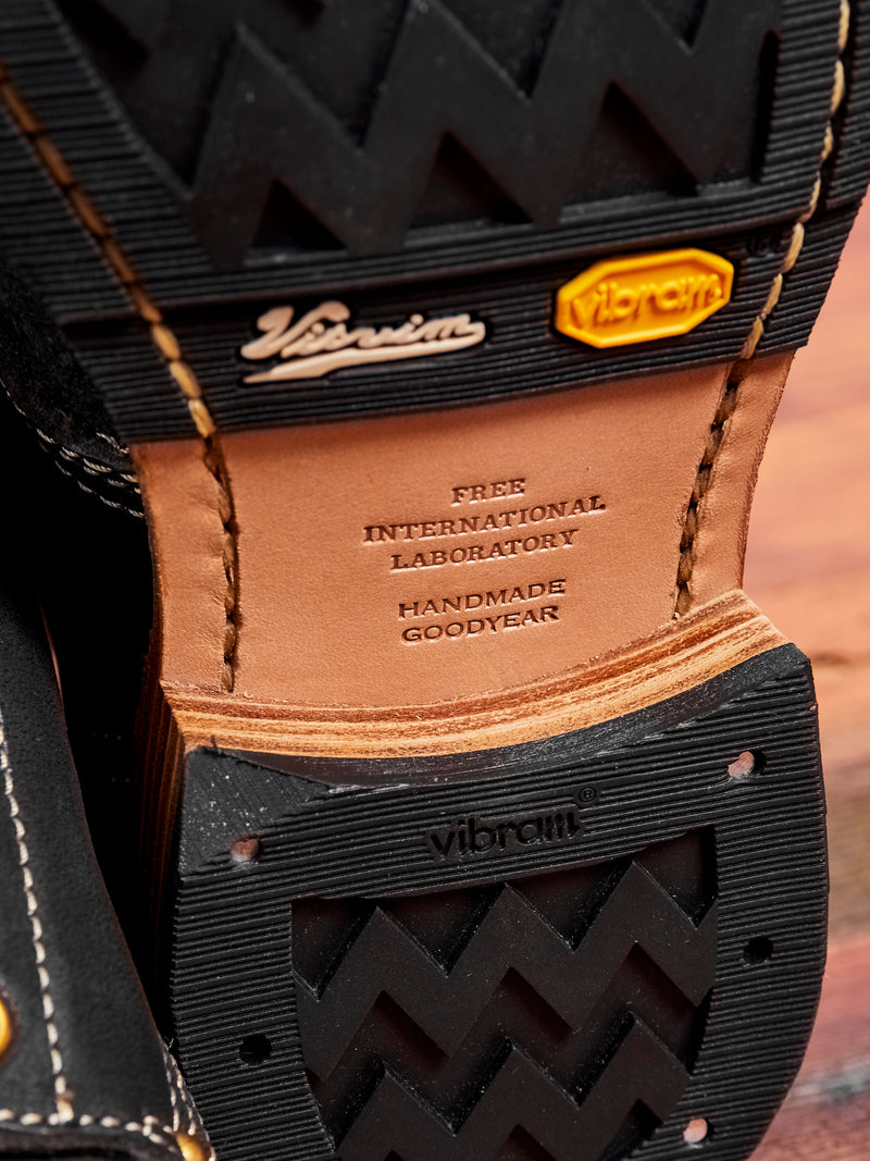Horsehide Brigadier Boots-Folk in Black