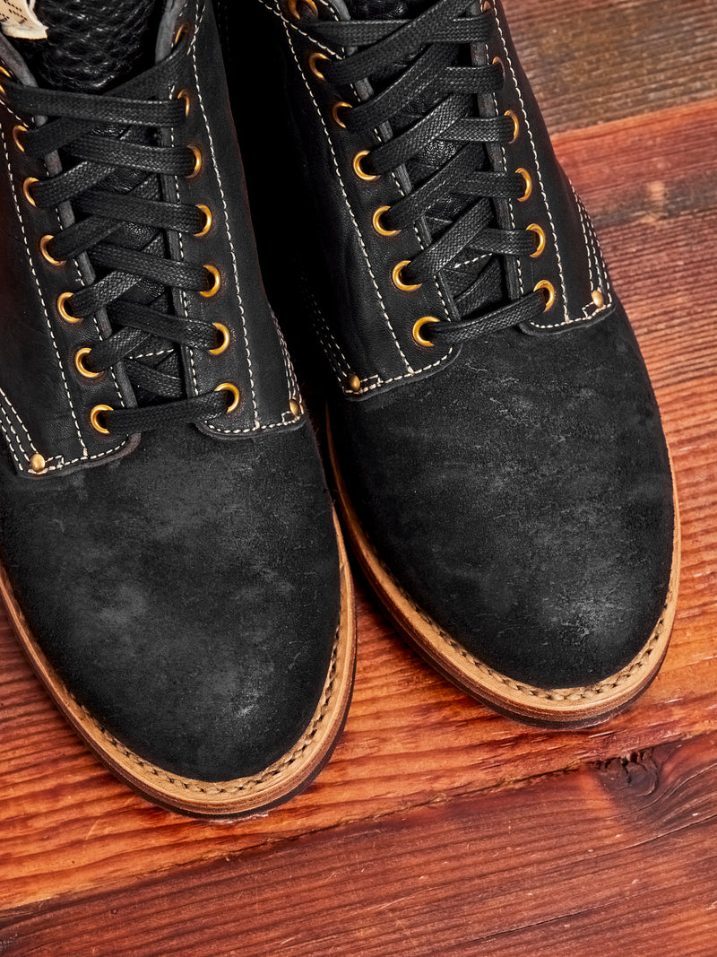 Horsehide Brigadier Boots-Folk in Black