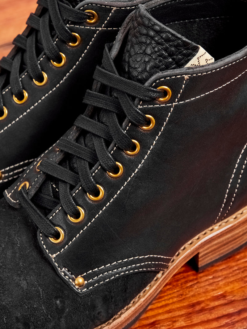 Horsehide Brigadier Boots-Folk in Black