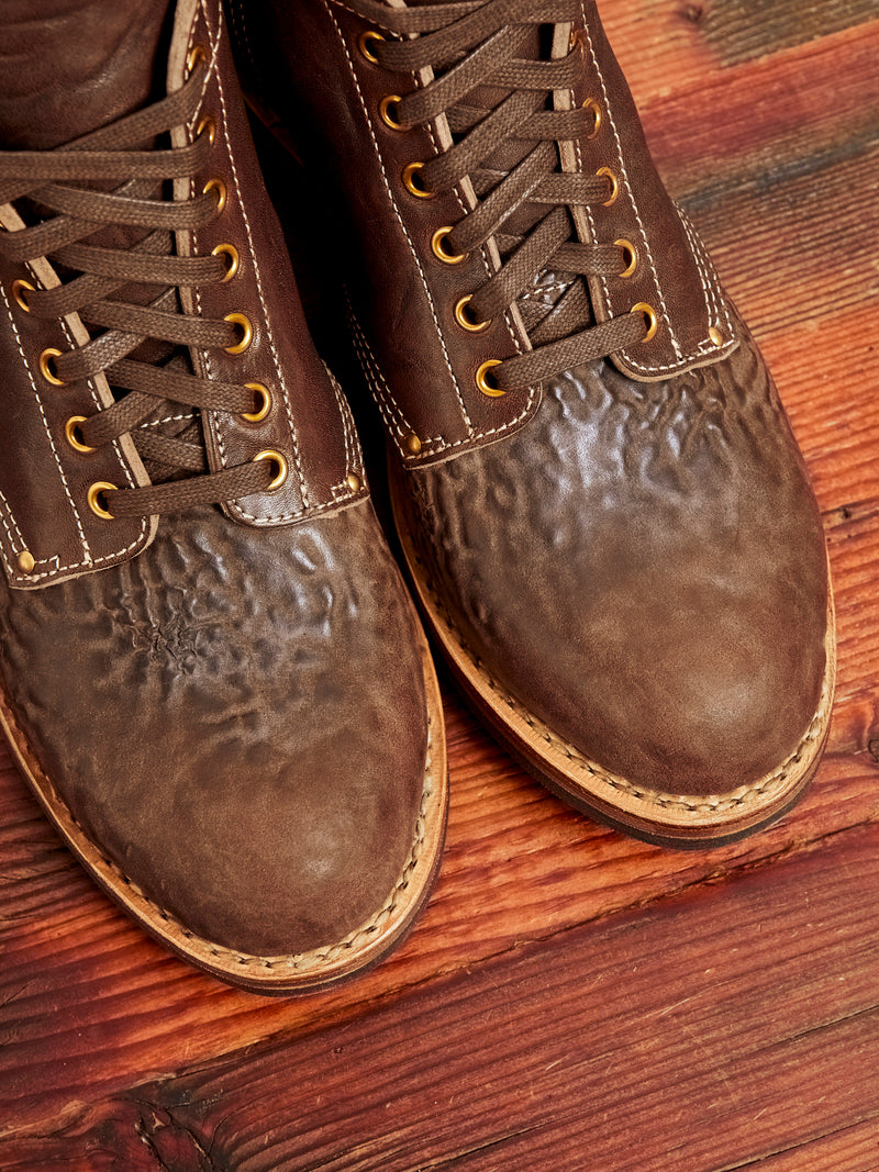 Horsehide Brigadier Boots-Folk in Dark Brown